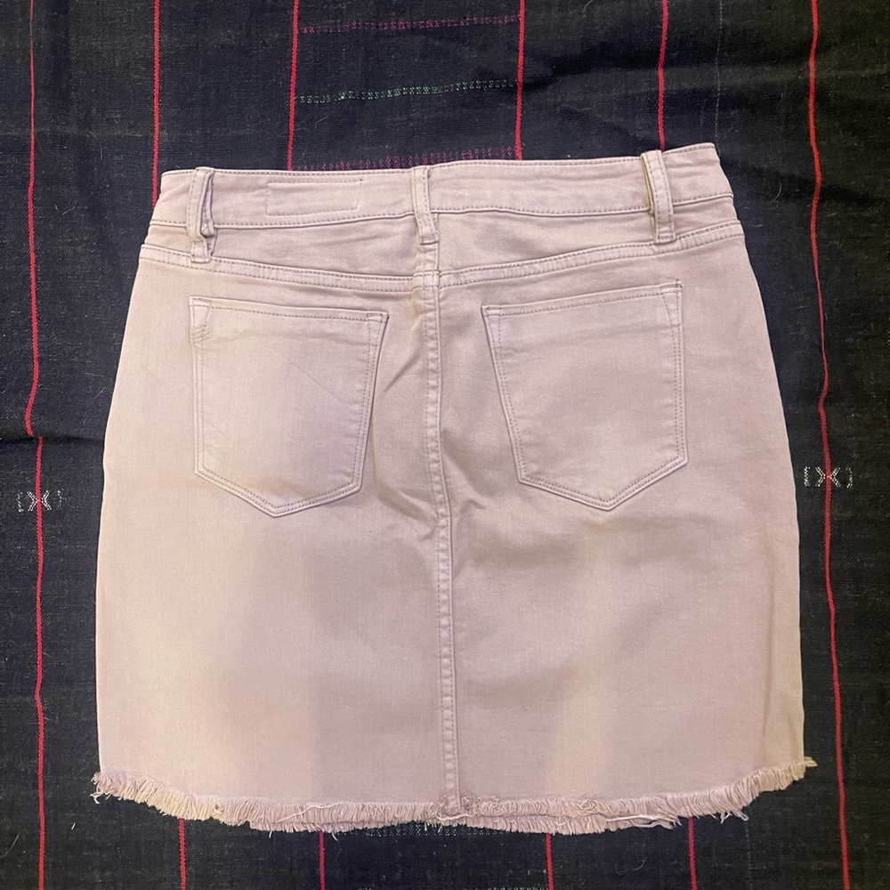 Tan Cutoff Denim Skirt Size L but fits like a SMALL!